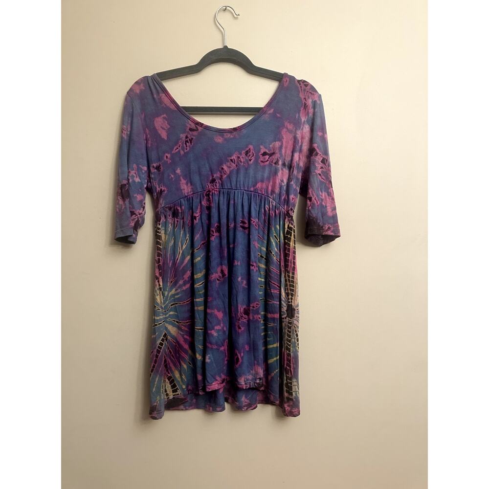 Gypsy Rose Tie-Dye Boho Tunic - Handmade Festival Top” - Picture 5 of 8